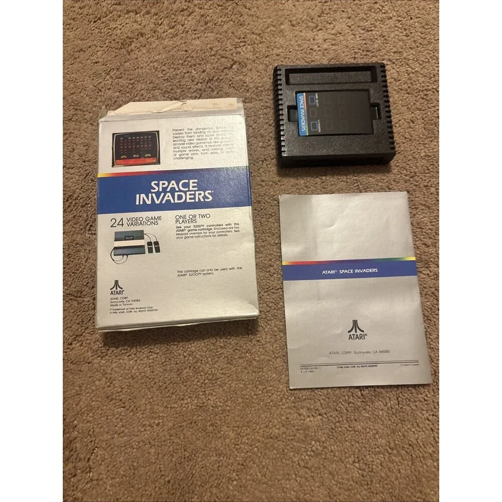 Atari Space Invaders Atari 5200 Shooter Arcade Game Cartridge w/ Manual